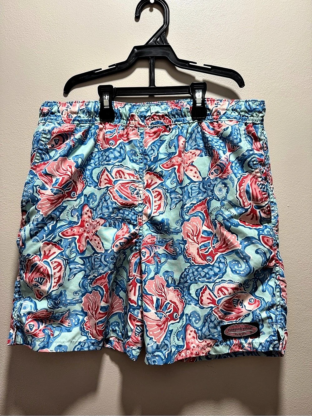 Vineyard Vines Boys Swim Trunks Blue & Red 8/10